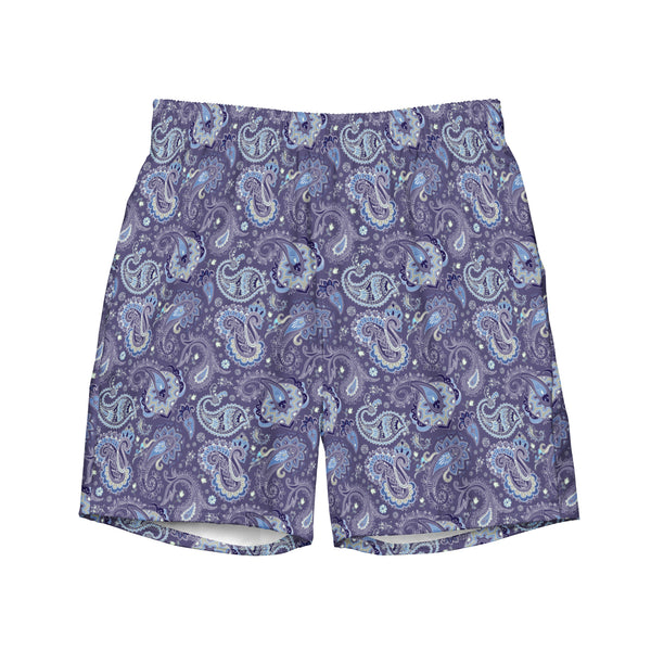 Paisley Swim Trunks: Exotic Recycled Polyester Summer Shorts