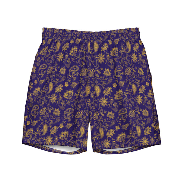 Swim Trunks: Recycled Polyester Indian Paisley Print