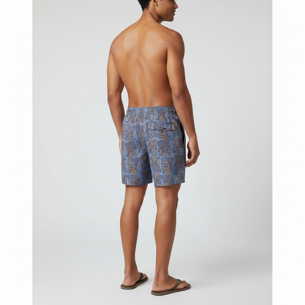 Kashmir Swim Trunks: Recycled Polyester Beach Shorts