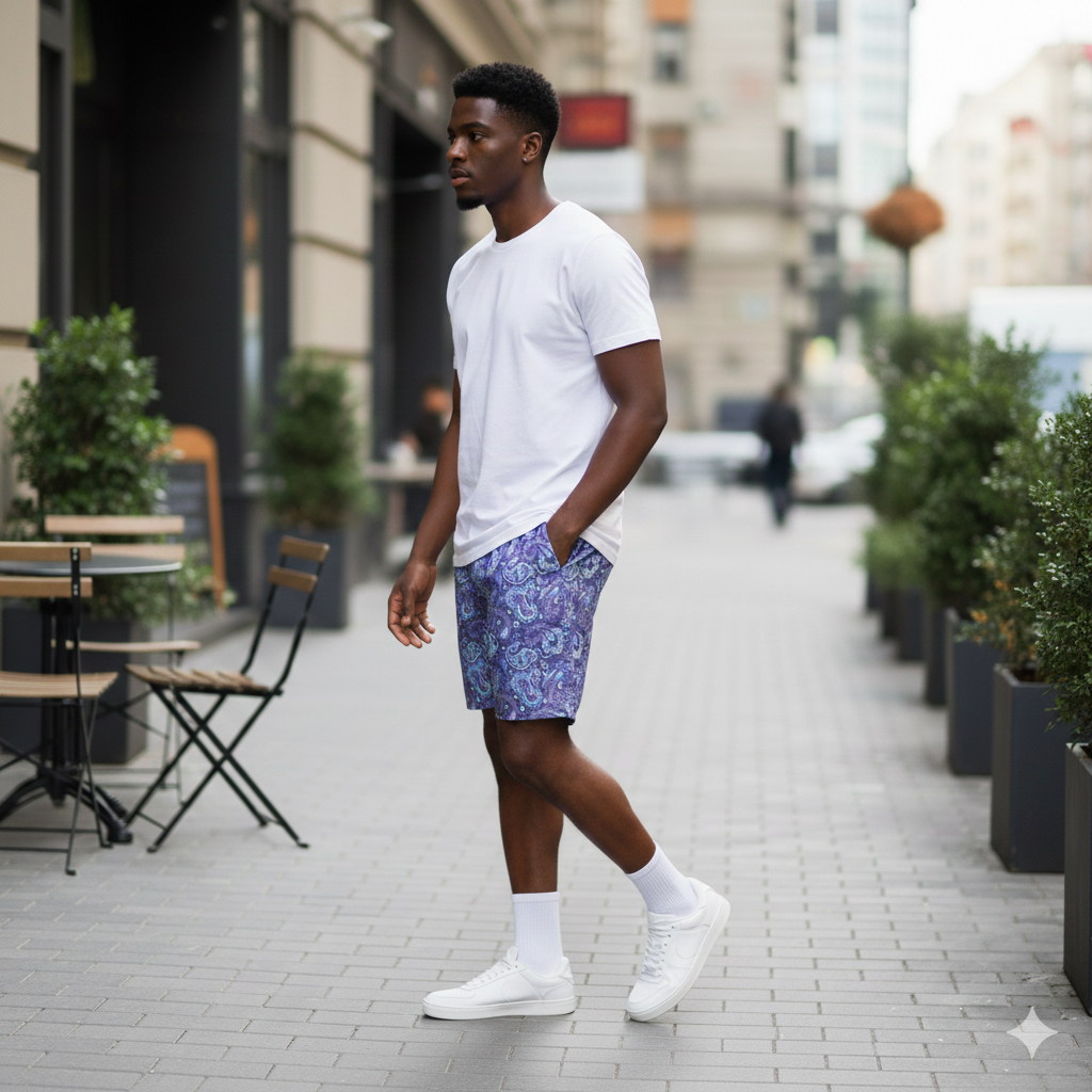 Paisley Swim Trunks: Exotic Recycled Polyester Summer Shorts