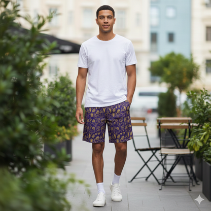 Swim Trunks: Recycled Polyester Indian Paisley Print