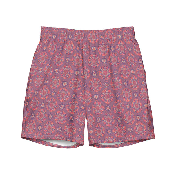 Geometric Print Mens Swim Trunks: Elegant Summer Shorts