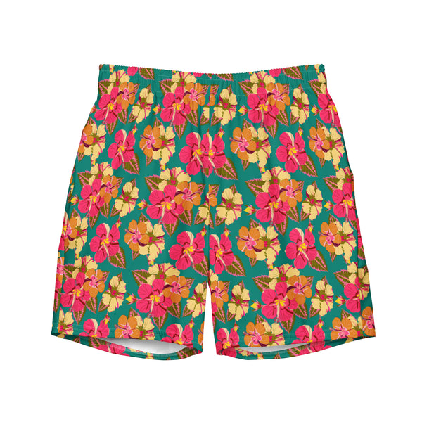 Floral Mens Swim Trunks: Exotic Beach Party Swimwear